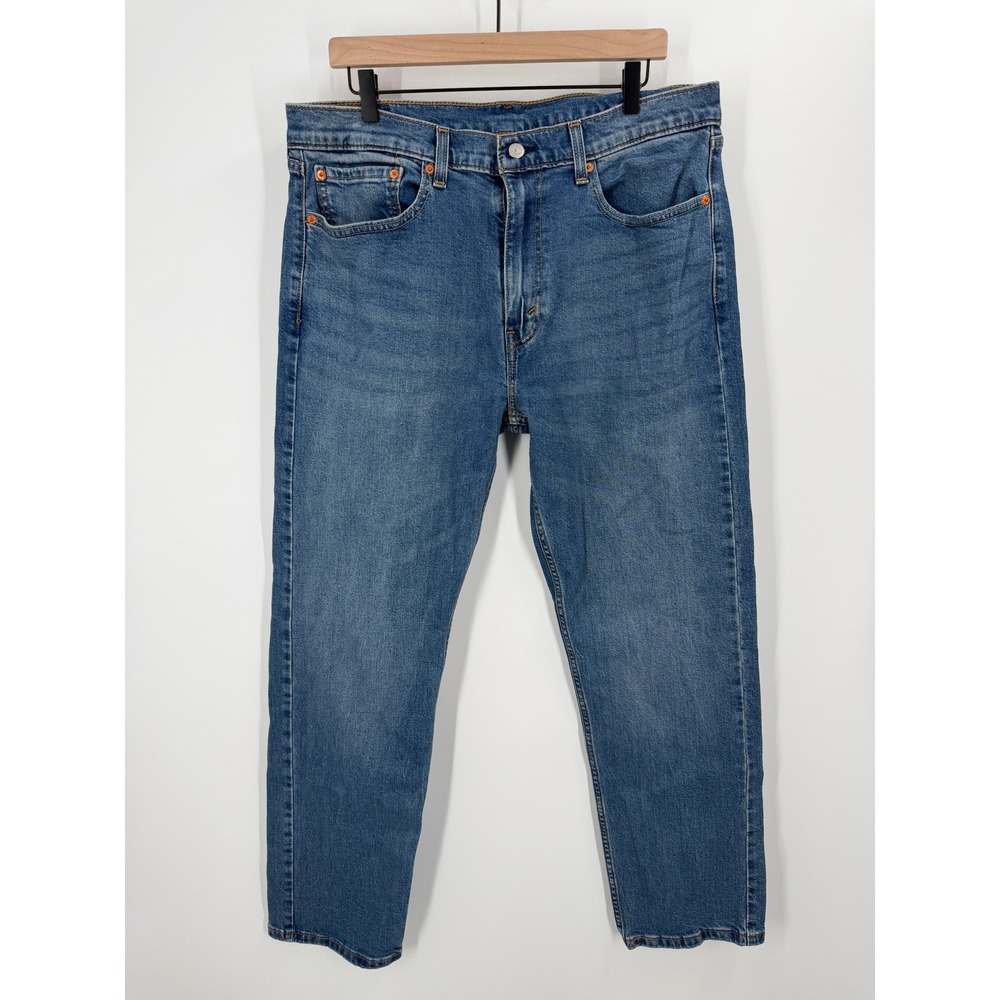 Levi's 505 Regular Fit Jeans Mens 36x32 Blue Denim Straight Leg Stretch